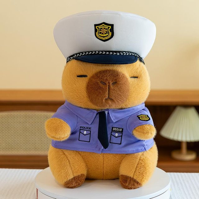Joyful toys Kapibaka Polizei-Capybara-Plüschtier, Puppe, 40cm - Bild 1