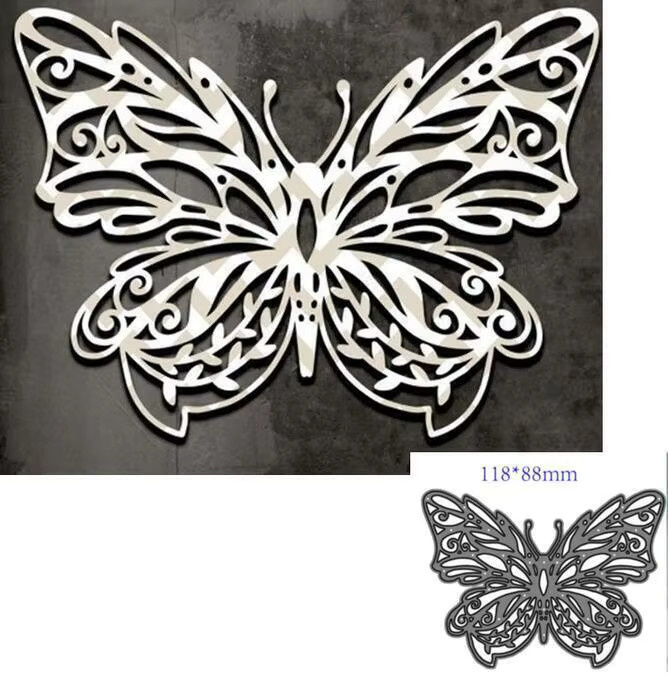 Schmetterling Schablonen aus Metall in Silber für DIY Bastelarbeiten, Album Cover und Kartenprägung - Bild 2