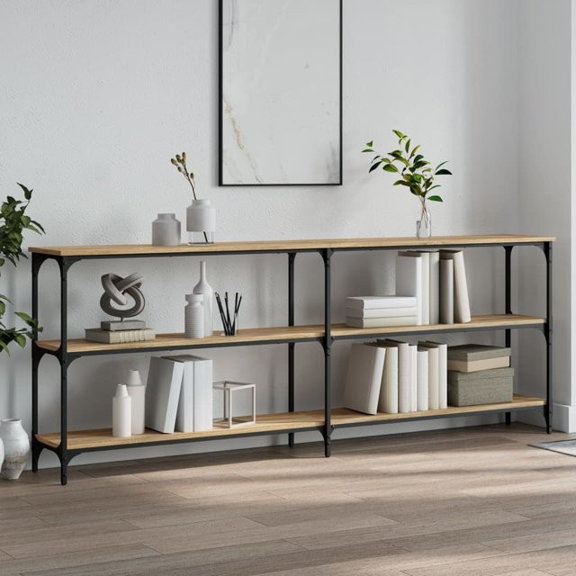 vidaXL Konsolentisch aus Holzwerkstoff in Eiche-Optik, B/T/H: 200 x 29 x 75 cm - Bild 2