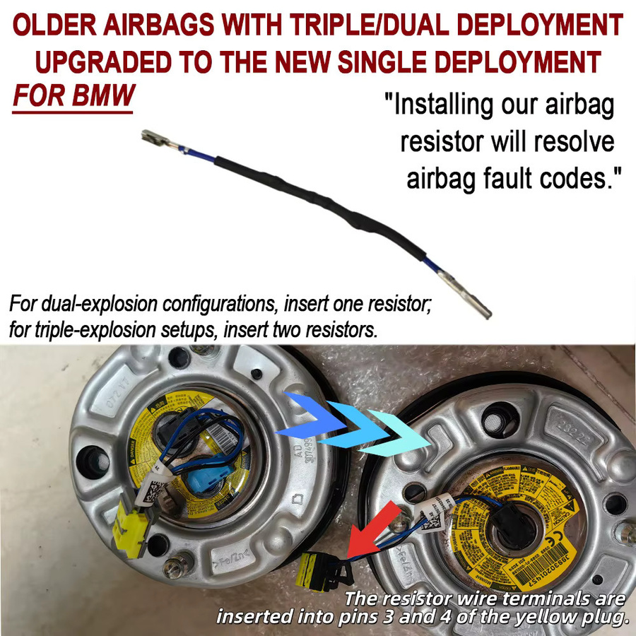 Airbag-Widerstände für BMW zur Umwandlung von Zwei-Sensor-Systemen auf Einzelsensor-Systeme zur Behebung von Airbag-Fehlercodes - Bild 2