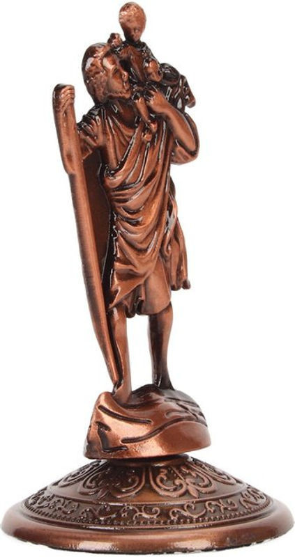 Tooarts Jesus Christus Statue aus Metall in Gold und Braun als christliches Ornament für Zuhause, Büro oder Auto - Bild 1