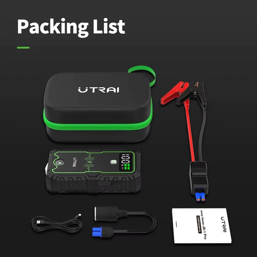 UTRAI Power Bank 4000A Starthilfe Tragbares Ladegerät Auto Booster 12V Notfall Batterie Starter in Schwarz - Bild 6