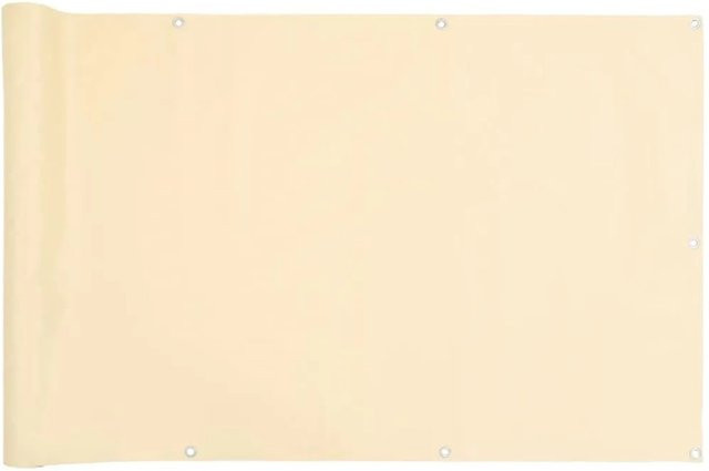 vidaXL Balkon-Sichtschutz Sichtschutzstreifen aus PVC und Polyester in Creme/Beige, Breite: 600 cm, Höhe: 120 cm - Bild 1
