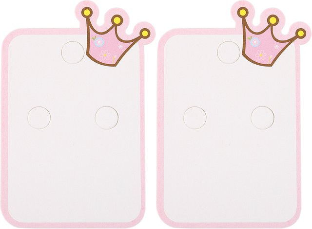 MOONMADE Kronen-Verpackungskarten für DIY-Schmuck-Display und Haar-Accessoires, B: 5,4 cm, H: 8 cm, in Gelb und Pink - Bild 1