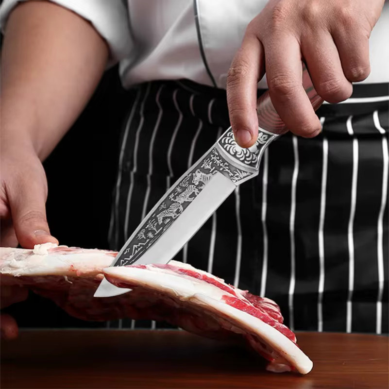 InLeung Ausbeinmesser mit Holzgriff in Braun für Fleisch, Gemüse, Obst und Fisch - Bild 5