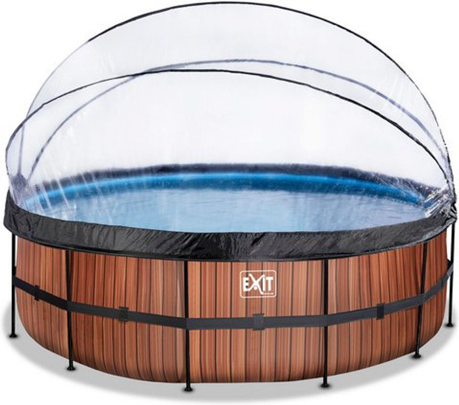 EXIT Toys Pool in Braun und Blau aus Kunststoff und Stahl, Durchmesser: 450 cm, Höhe: 122 cm - Bild 1