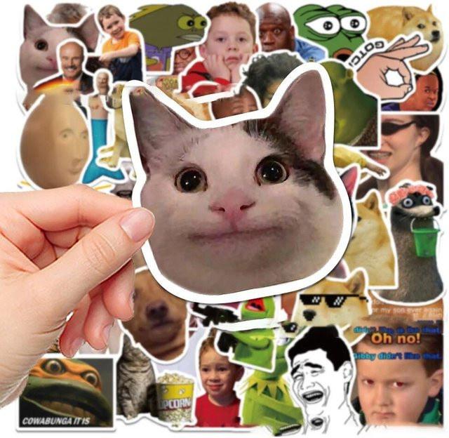 50 Stück Emoji Aufkleber Set von etori life, wasserfeste Sticker in Multicolor für Laptop, Skateboard und DIY-Projekte - Bild 1