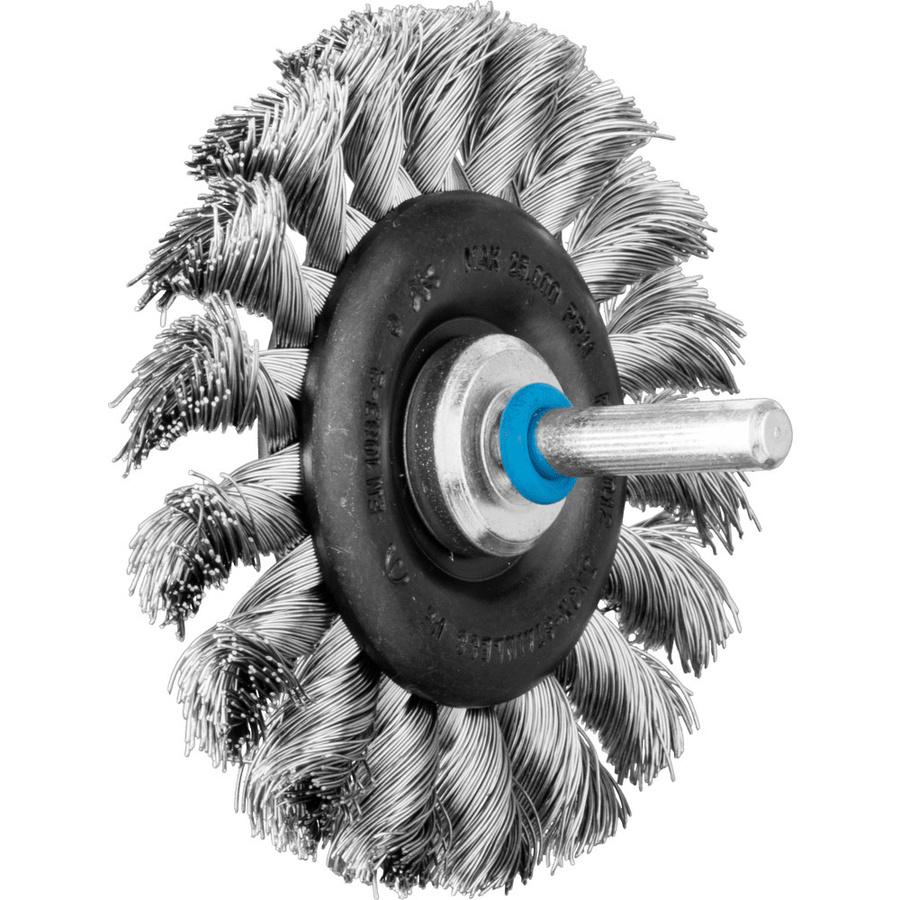 PFERD TOOLS Rundbürste gezopft RBG in Silber mit Edelstahl-Draht, Durchmesser: 76 mm, Breite: 12 mm, Schaft-Durchmesser: 6 mm, Draht-Durchmesser: 0,35 mm - Bild 1
