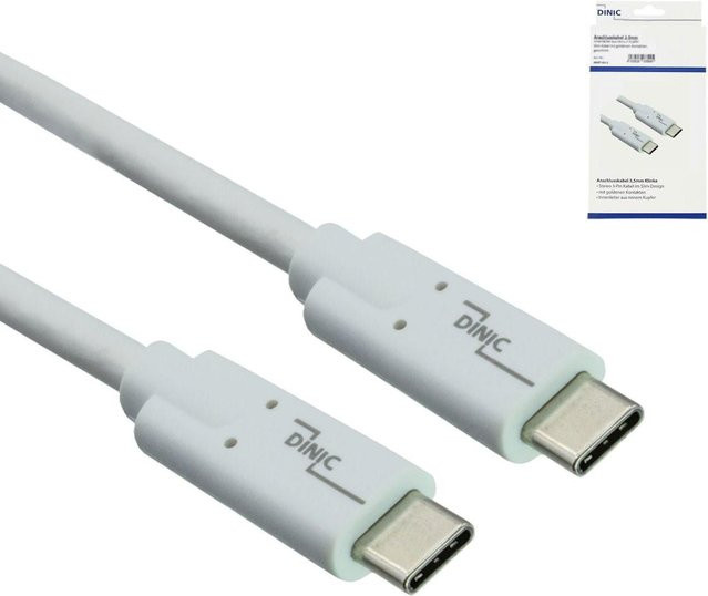 DINIC USB-C 3.2 Kabel in Weiß, 1 m Länge, unterstützt 100W Aufladung (20V/5A) - Bild 1