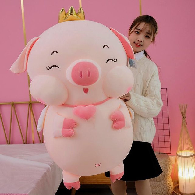 Wucifang Bags Riesiges Rosa Schwein Plüschtier, 1-teiliges Set, ab 3 Jahren - Bild 1