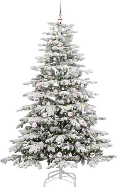 vidaXL Künstlicher Weihnachtsbaum Weiß, Klappbarer Tannenbaum aus PE und PVC, Höhe: 210 cm - Bild 1