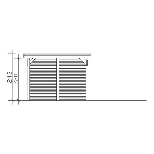 SKANHOLZ Carport Spessart aus Fichte Leimholz mit Flachdach und Regenrinne, Farbe: beige, B/T: 355 x 846 cm, Höhe: 243 cm - Bild 2