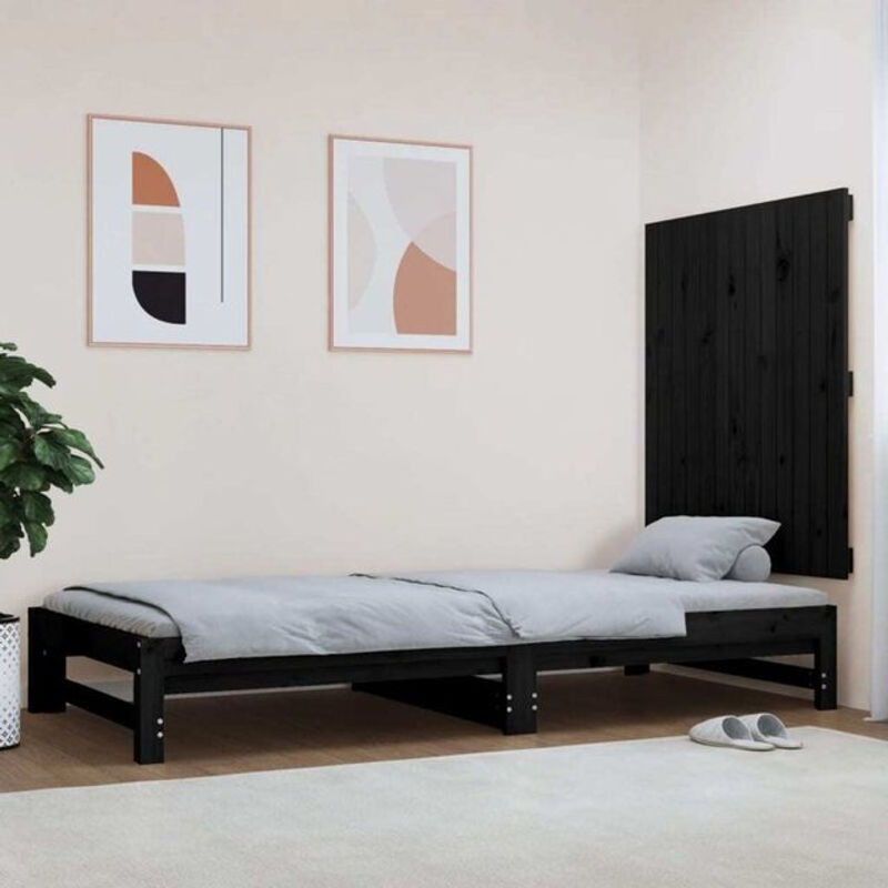 Vidaxl Wand-Kopfteil aus Massivholz Kiefer in Schwarz, B/H/T: 82,5 x 90 x 3 cm - Bild 1
