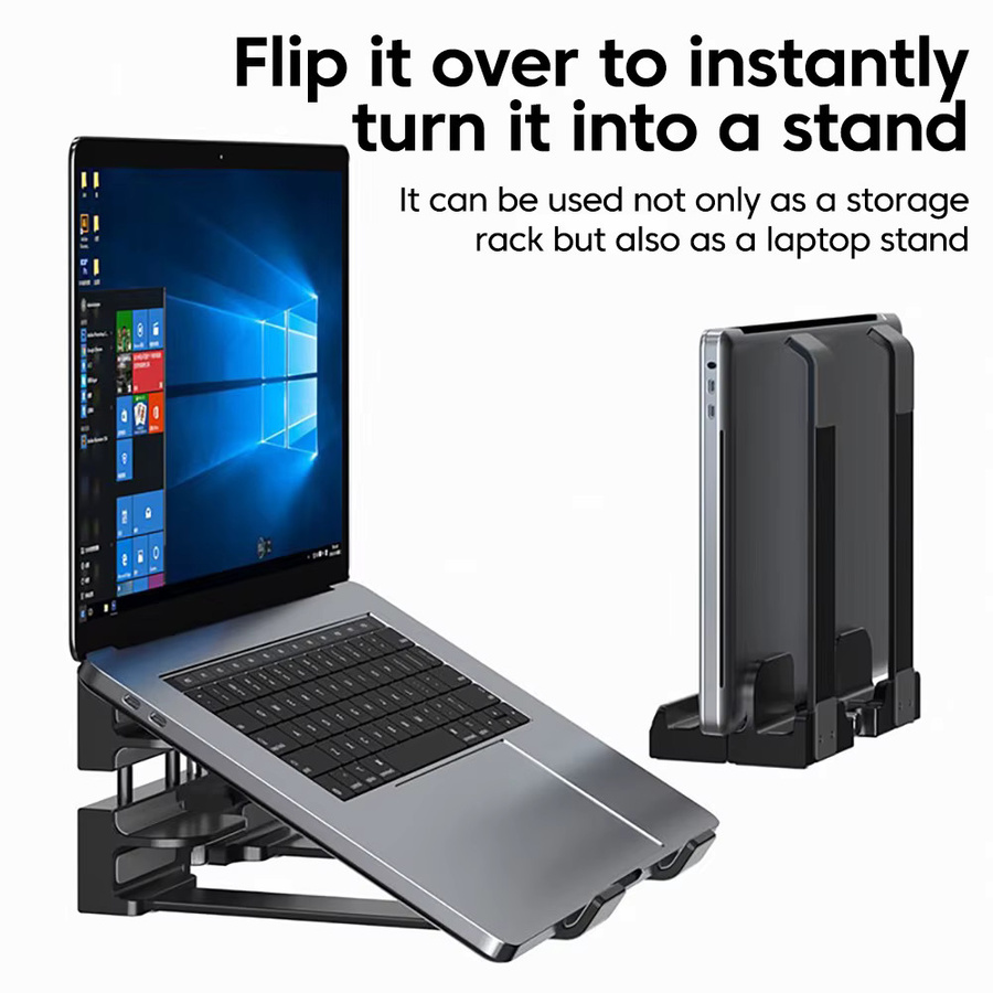 Verstellbarer und faltbarer Laptop-Ständer von elough als Notebook-Halter für MacBook, Tablet und Telefon in Schwarz oder Weiß - Bild 3