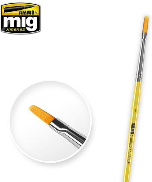 AMMO by MIG Jimenez Synthetic Flat Brush, Gelb - Bild 1