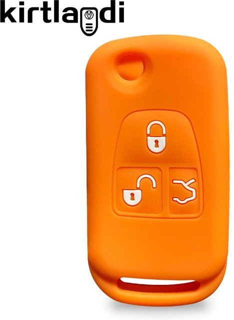Silikon Schlüsselhülle in Orange für Mercedes Benz W163 W168 A170 W140 ML320 S280 SLK und Dodge Sprinter mit Schlüsselanhänger - Bild 1