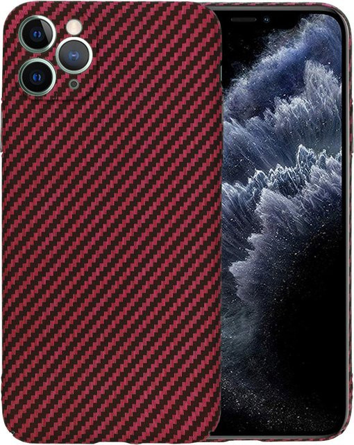 Techsuit Carbonite FiberShell Schutzhülle für Apple iPhone 11 Pro Max in Rot - Bild 1