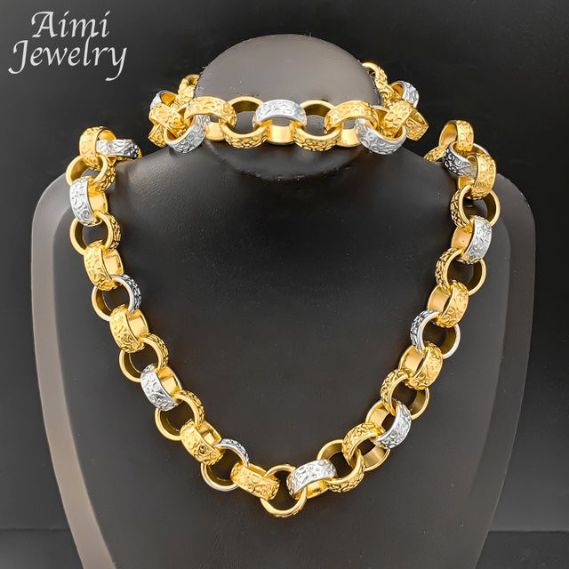HIPUNK Schmuckset, Halskette, Armband, Gold - Bild 1