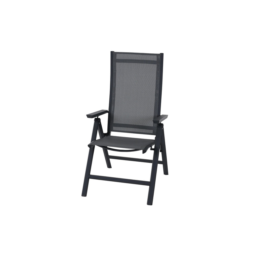 Siena Garden Klappsessel TAURO aus Aluminium mit Armlehnen und Ranotex Gewebe in Anthrazit/Grau, B/H/T: 60 x 110 x 77 cm - Bild 2