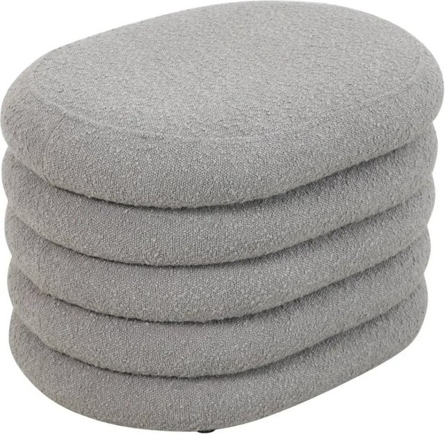 Svita Blossom S Hocker mit Stauraum als Sitzhocker und Ottomane aus Bouclé in Hellgrau, B/T/H: 60 x 45 x 42 cm - Bild 1