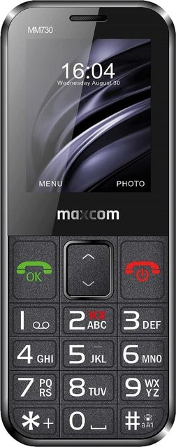 Maxcom MM 730 Handy mit 2G, Bluetooth, Taschenlampe und SOS-Taste in Schwarz - Bild 1