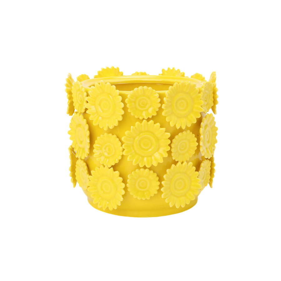 House of Nature Vase Sunny Side Up Keramik Gelb Höhe: 17 cm - Bild 1