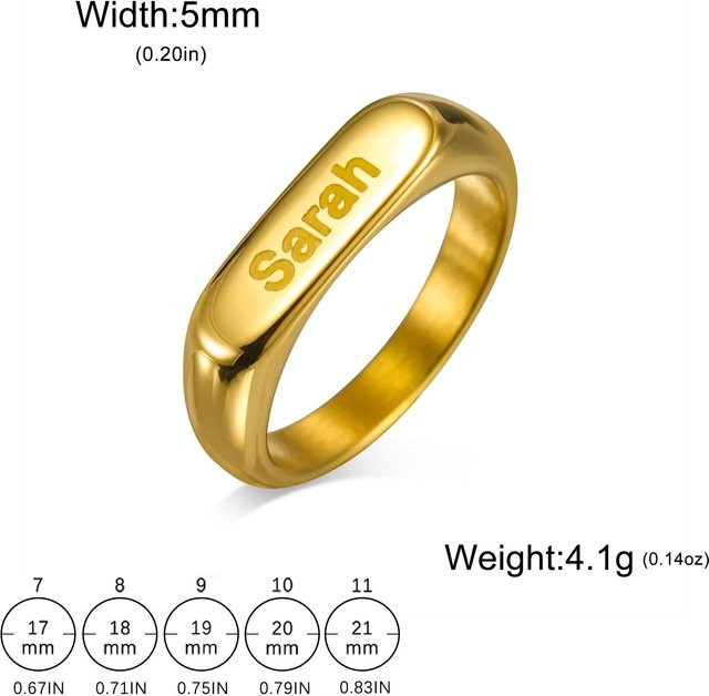 Siegelring Edelstahl, Gold, Unisex - Bild 1