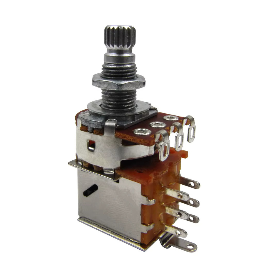 FLEOR 2er-Set Gitarre Push Pull Potentiometer Lange Welle in Silber, 250K / 500K für E-Gitarre und Bass - Bild 2