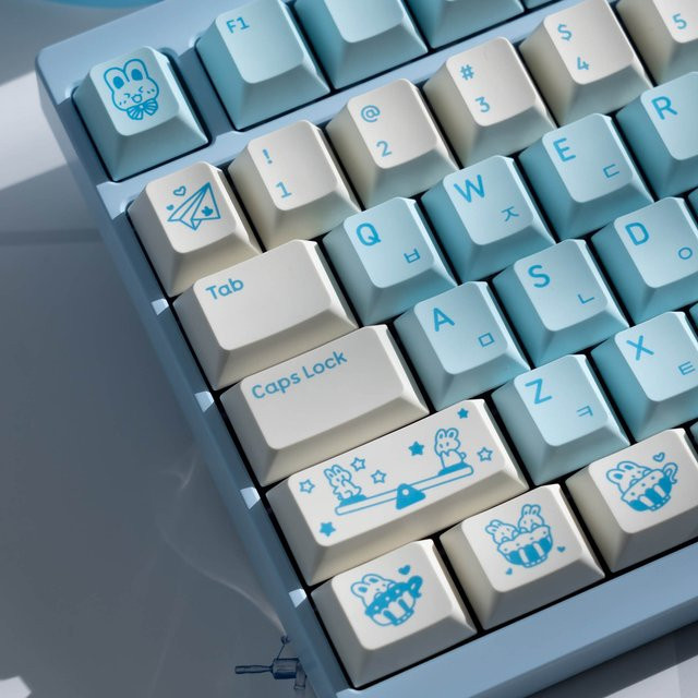 KPrepublic KP Bunny Land Tastenkappe im Cherry Profile aus PBT oder PC für mechanische MX-Tastaturen, Mehrfarbig - Bild 1