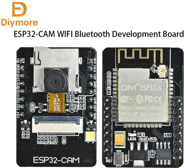 diymore ESP32-CAM Entwicklungsboard mit OV2640 Kameramodul 2.0MP, WiFi und Bluetooth in Schwarz - Bild 1