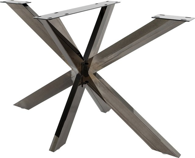 TPFLiving Tischbeine Bilan M Industrial X-Frame aus Metall in Schwarz Matt, Höhe: 71 cm, Breite: 120 cm, Tiefe: 68 cm - Bild 1