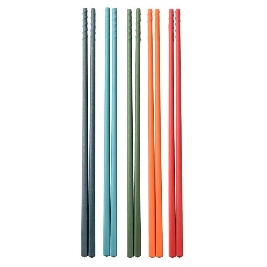 5-teiliges Silikon-Essstäbchen-Set von uniturcky in Mehrfarben mit rutschfestem Griff und mattem Finish - Bild 4
