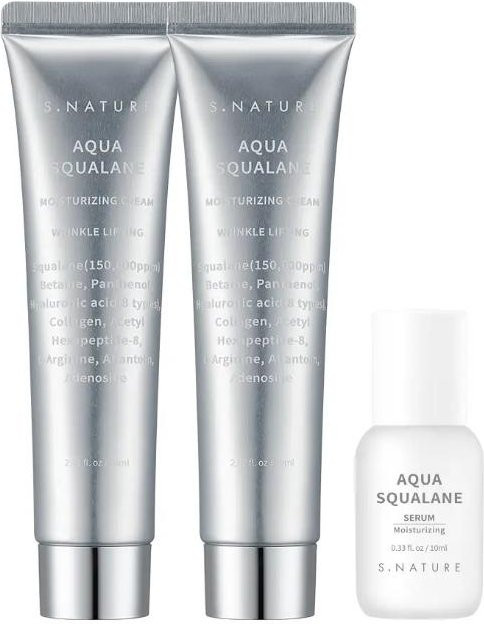 S.NATURE Aqua Squalane Feuchtigkeitscreme Set, Squalane, 2x 60ml + 10ml Serum - Bild 1