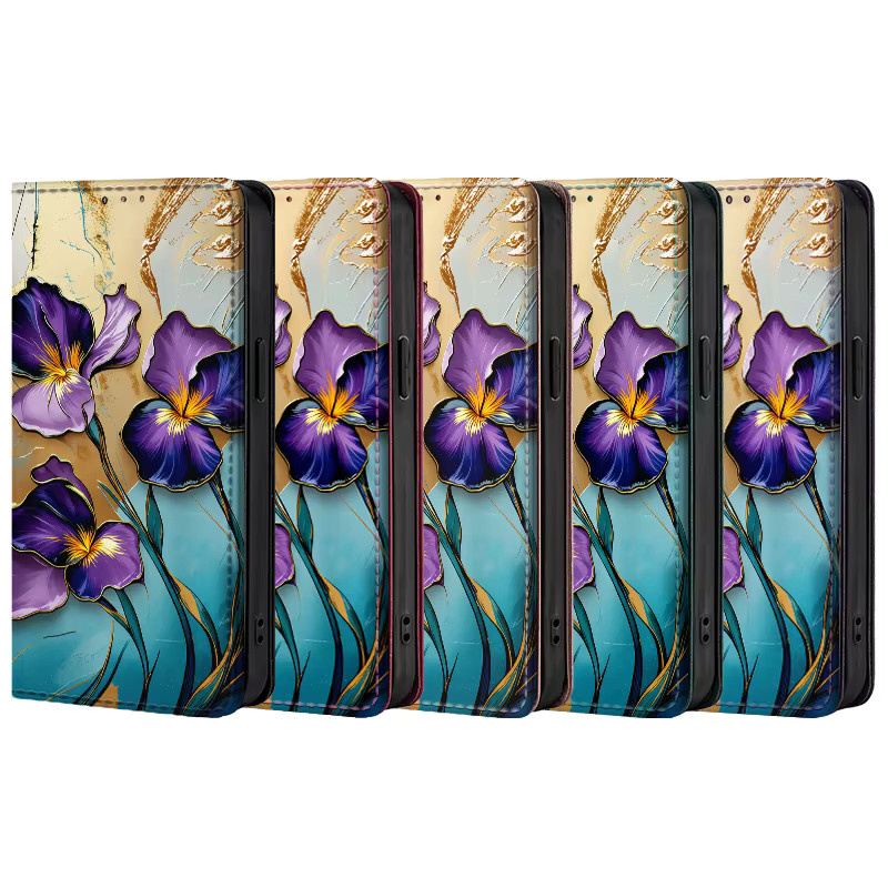 Farbig bemalte Flip Cover Wallet Handyhülle für Motorola Edge 60 70 G72 Fusion S30 G Pure Pro 5G in Grün und Mehrfarbig - Bild 5