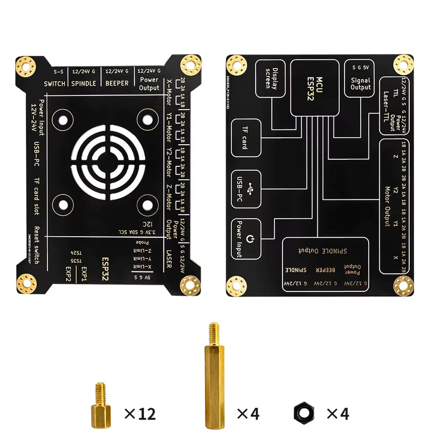 MKS DLC32 GRBL Controller ESP32 WIFI Laser CNC-Board mit TS24/TS35 Touchscreen für Lasergravurmaschinen in Schwarz - Bild 5