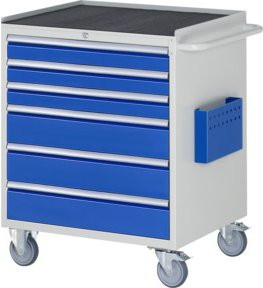 Rau Montagewagen aus Metall mit 6 Schubladen XL und Arbeitsplatte, Farbe Silber/Grau/Weiß, B/T/H: 77,0 x 65,0 x 97,5 cm - Bild 1