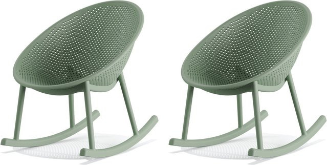 Barths Outdoor-Schaukelstuhl Qosy, 2er Pack, grün, B/T/H: 66 x 83 x 80 cm - Bild 1