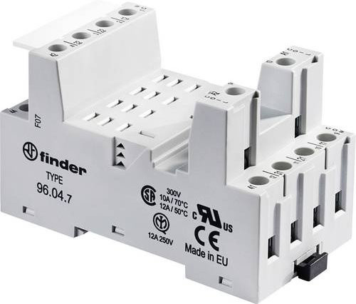 Finder 96.04.7 Relaissockel in Grau und Weiß, L x B x H: 4,82 x 4,34 x 8,25 cm - Bild 1