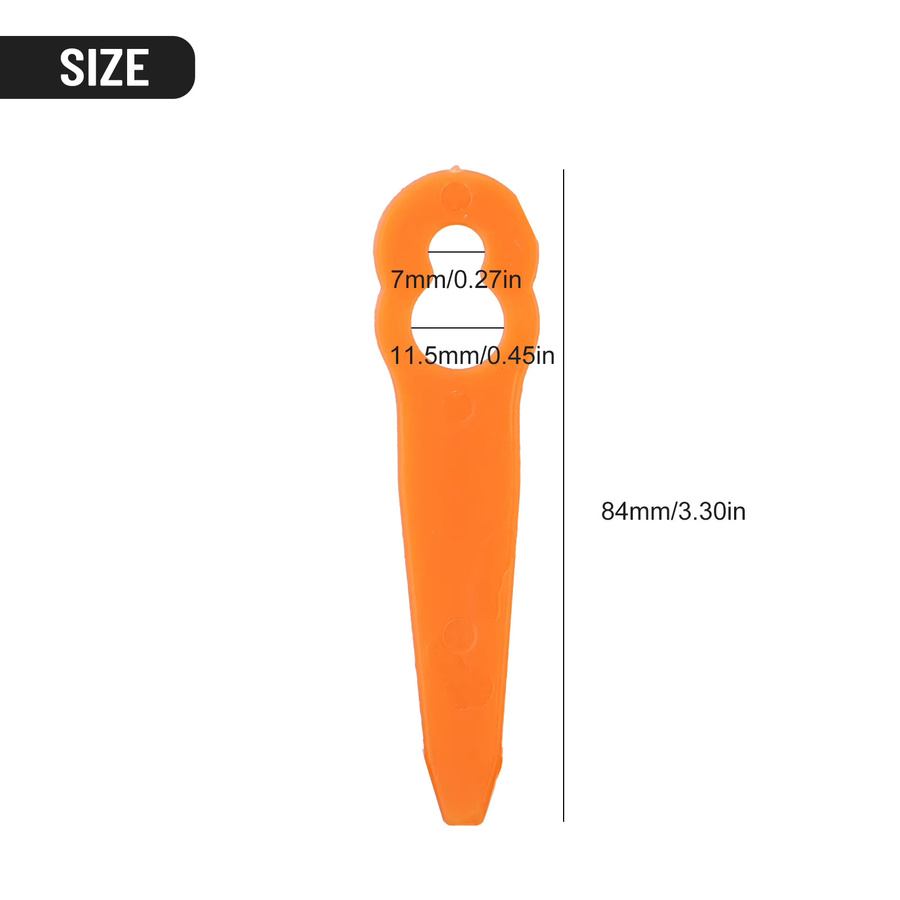 100 Stück Kunststoff-Ersatzklingen in Orange für STIHL FSA-45 Akku-Rasentrimmer - Bild 2