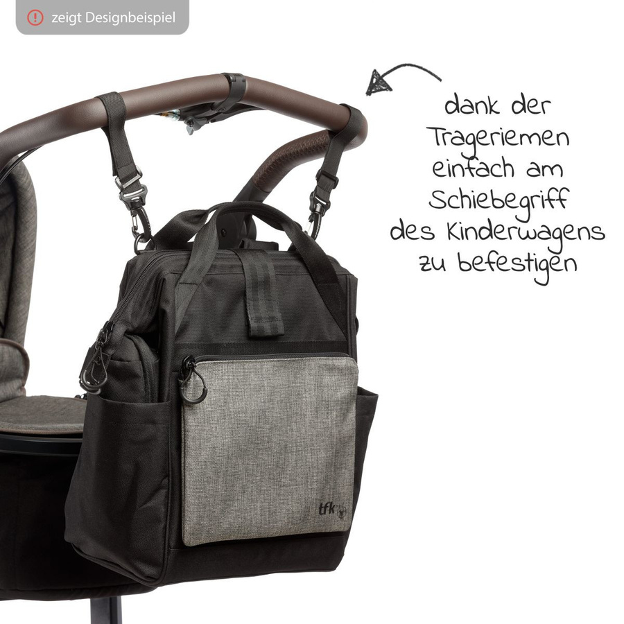 TFK Wickelrucksack mit Befestigung, Wickelunterlage und Flaschenhalter in Anthrazit - Bild 3