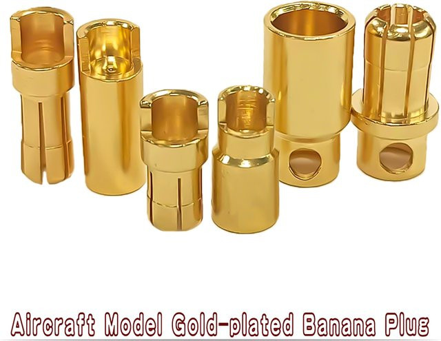 Amass Bananenstecker Stecker-Buchse Set in Gold für Lipo-Akku ESC Motor und Fernbedienung Spielzeugteile - Bild 1