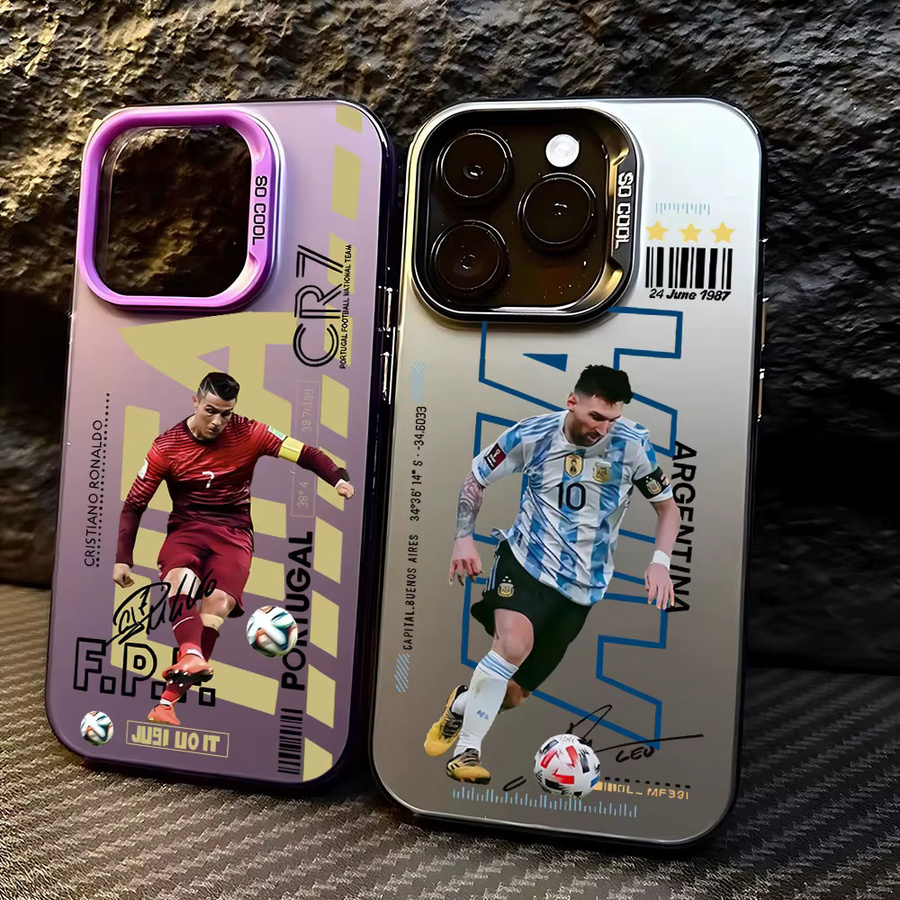 Anti-Sturz Handyhülle mit Fußball-Design für Apple iPhone 17 17e 16e 16 15 14 13 12 11 Pro Max Air Plus in Multicolour mit matter Rückseite - Bild 2