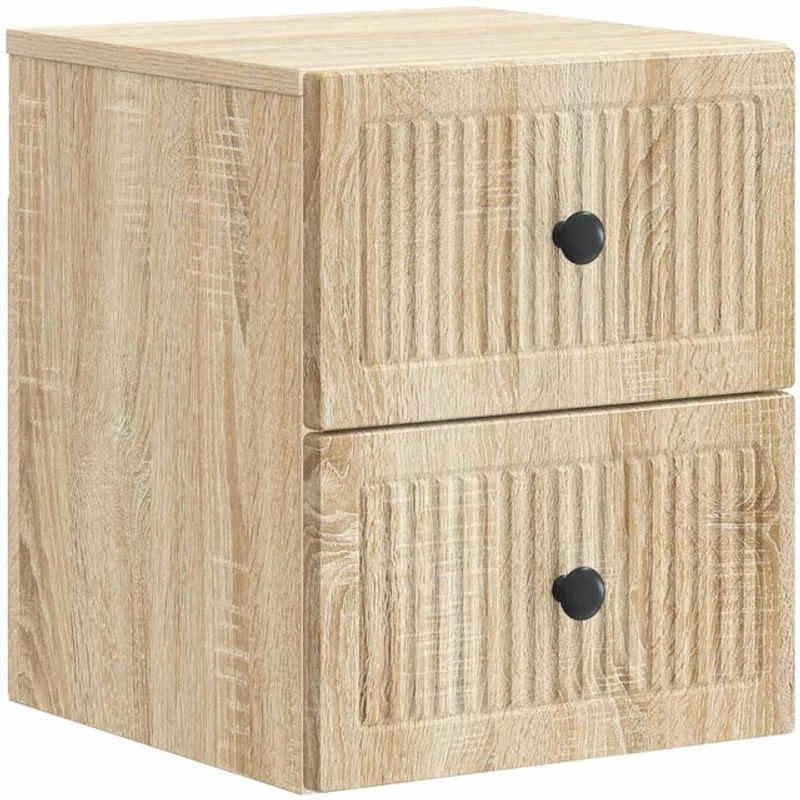 Wandmontierter Nachttisch vidaXL in Sonoma-Eiche Natur, Modernes Design, B/T/H: 34,5 x 33 x 40 cm - Bild 1