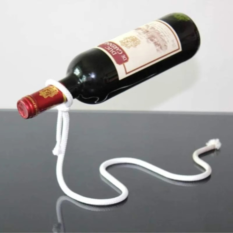 JUSTINLAU Kreativer 3D-Weinflaschenhalter aus Edelstahl in Seilkettenform als Tischdisplay für Küche und Bar - Bild 2
