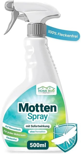HomeBugProtect Motten Spray gegen Kleidermotten, 500 ml Sprühflasche, Weiß - Bild 1