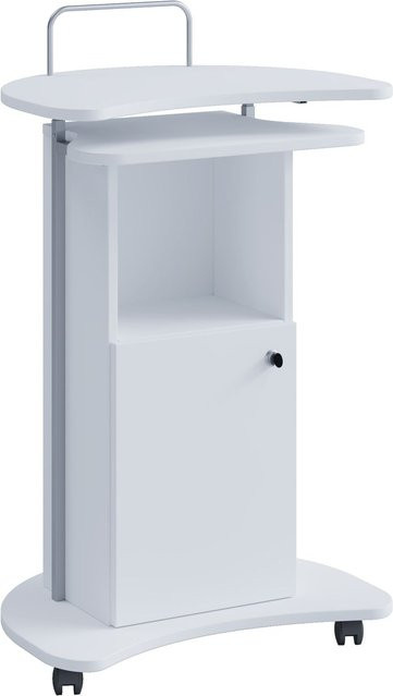 VCM Stehpult Komil höhenverstellbar weiß mit Fach und Tür B/T/H: 56 x 41 x 93-111 cm - Bild 1