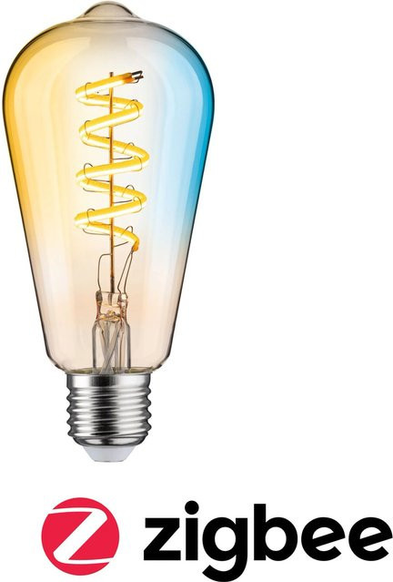 Paulmann Home LED-Leuchtmittel E27 ST64 Globe, 7,5W, Warmweiß bis Kaltweiß, Gold/Transparent, ZigBee-Steuerung - Bild 1