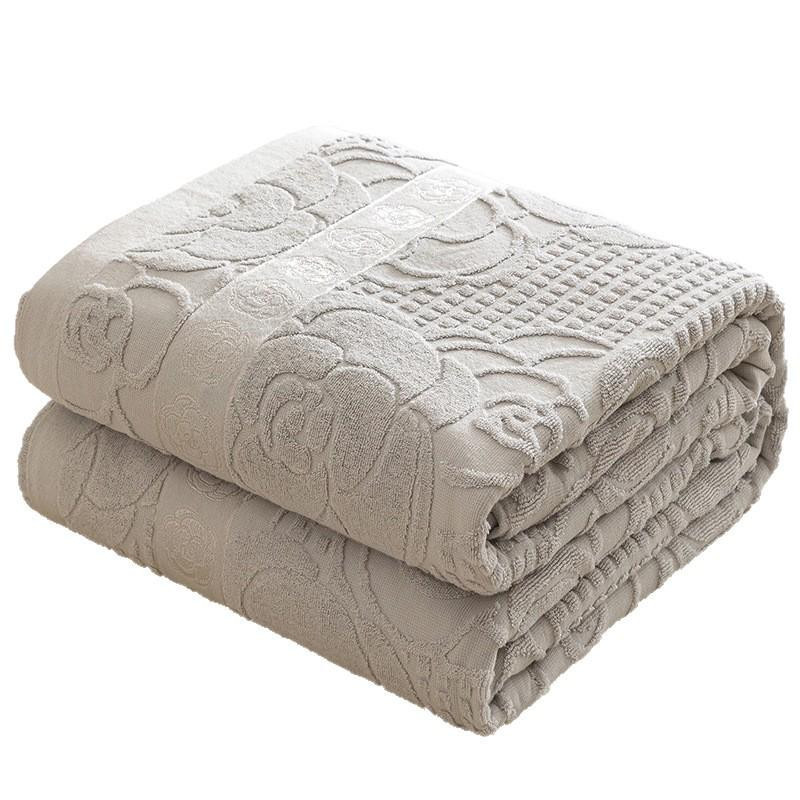 Global Finds Baumwoll-Handtuchdecke Sommerdecke in Beige, B/T: 150 x 100 cm - Bild 1