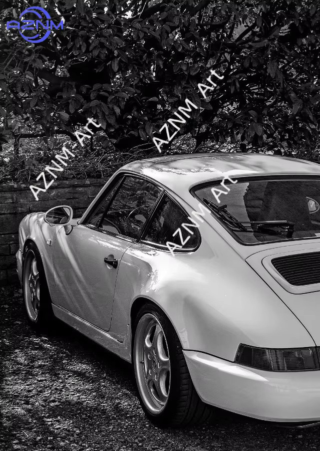 Modernes Leinwand-Poster Rastar Luxus-Auto in Schwarz-Weiß zur Wanddekoration für Wohnzimmer und Schlafzimmer - Bild 2