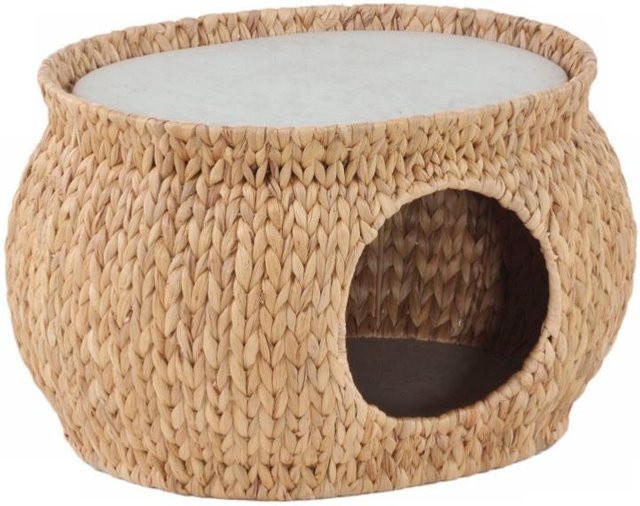 Katzen Kuschelhöhle Casa von Silvio Design aus Wasserhyazinthe in Beige, B/T/H: 50 x 40 x 30 cm - Bild 1